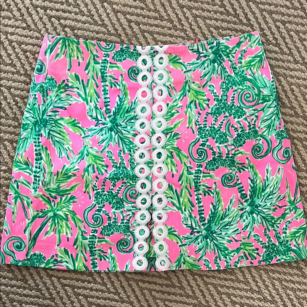 Lilly Pulitzer Pink and Green Palm Skirt